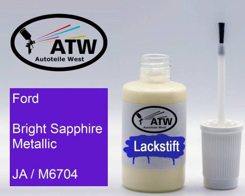 Ford, Bright Sapphire Metallic, JA / M6704: 20ml Lackstift, von ATW Autoteile West.